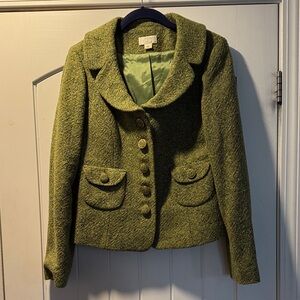 LOFT Moss Green Women's Tweed Blazer